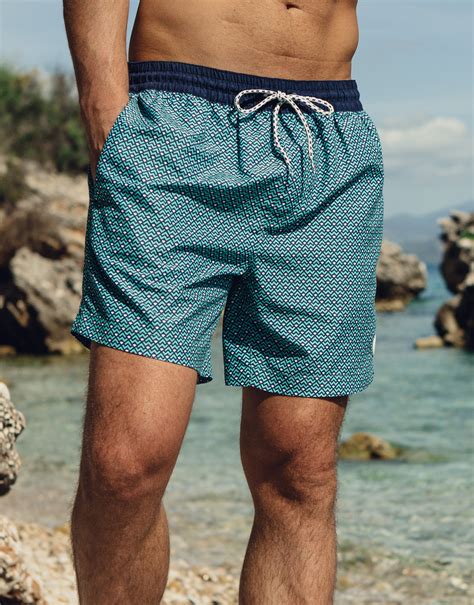 Printed polyester swimming shorts 